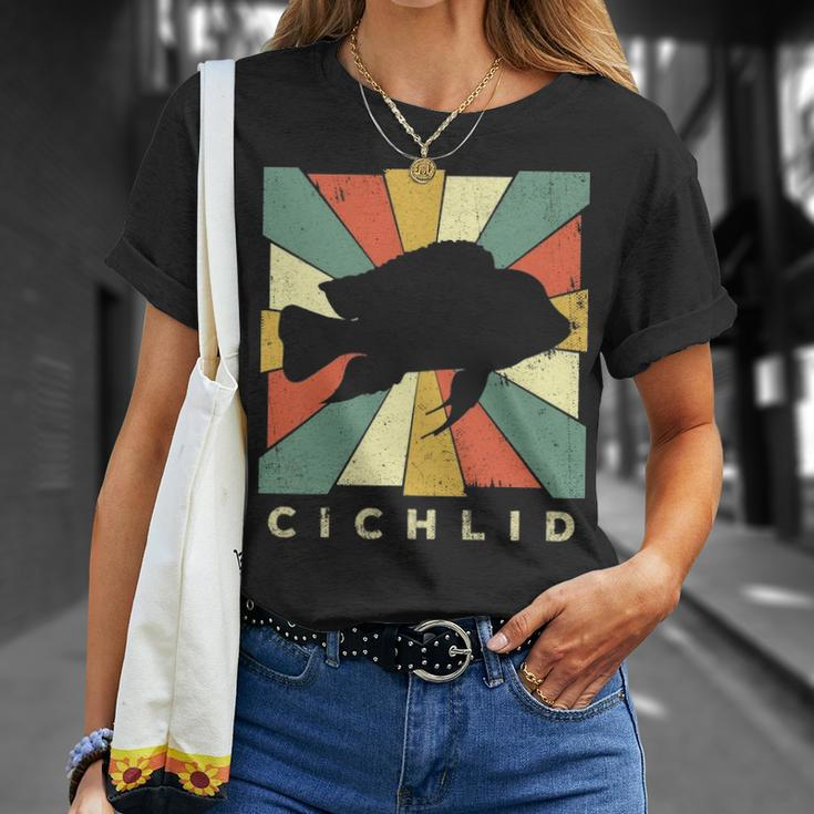 Vintage Cichlid Fish Lover Retro Style Animal Unisex T-Shirt Gifts for Her