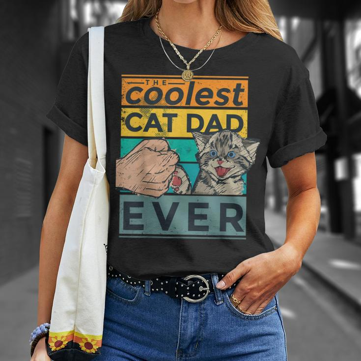 Vintage Dad Cat The Coolest Dad Cat Ever Fathers Day T-Shirt Gifts for Her