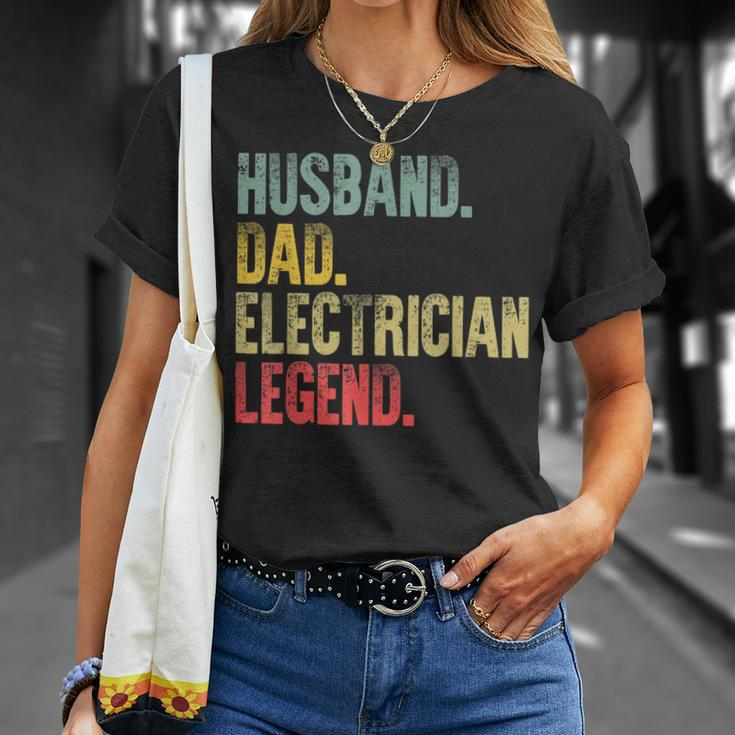Mens Vintage Husband Dad Electrician Legend Retro T-Shirt Gifts for Her
