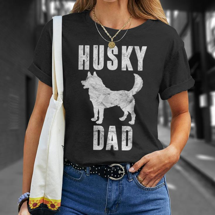 Vintage Husky Dad Dog Daddy Siberian Huskies Father T-Shirt Gifts for Her
