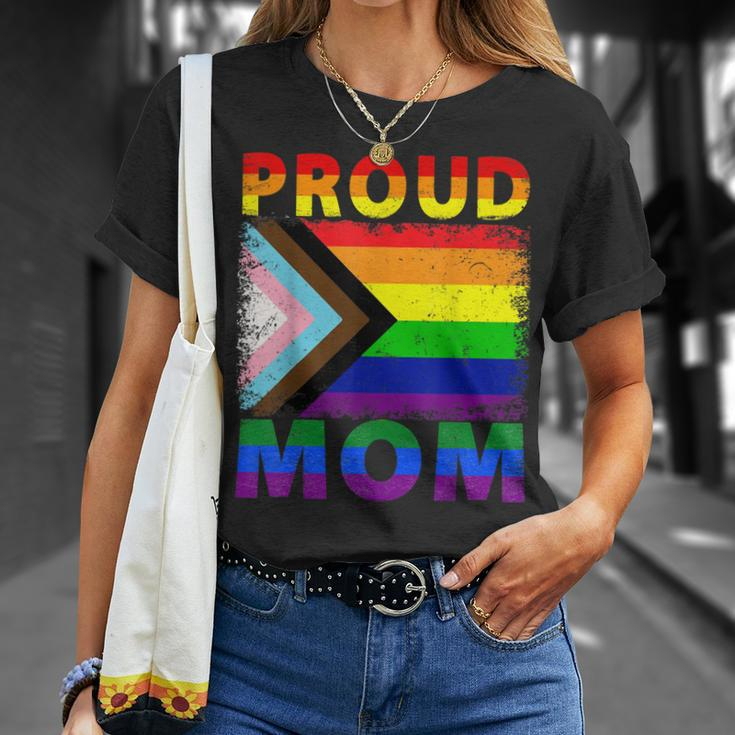 Vintage Lgbtq Rainbow Flag Proud Ally Pride Mom T-Shirt Gifts for Her