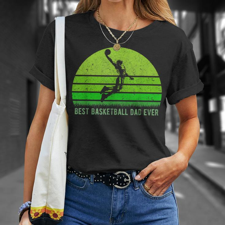 Vintage Retro Best Basketball Dad Ever Funny Fathers Day Gift For Mens Unisex T-Shirt Gifts for Her