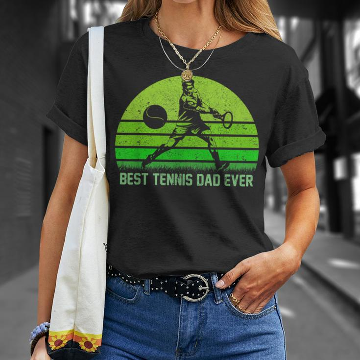 Vintage Retro Best Tennis Dad Ever Funny Fathers Day Gift Gift For Mens Unisex T-Shirt Gifts for Her