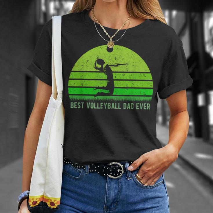 Vintage Retro Best Volleyball Dad Ever Funny Fathers Day Gift For Mens Unisex T-Shirt Gifts for Her
