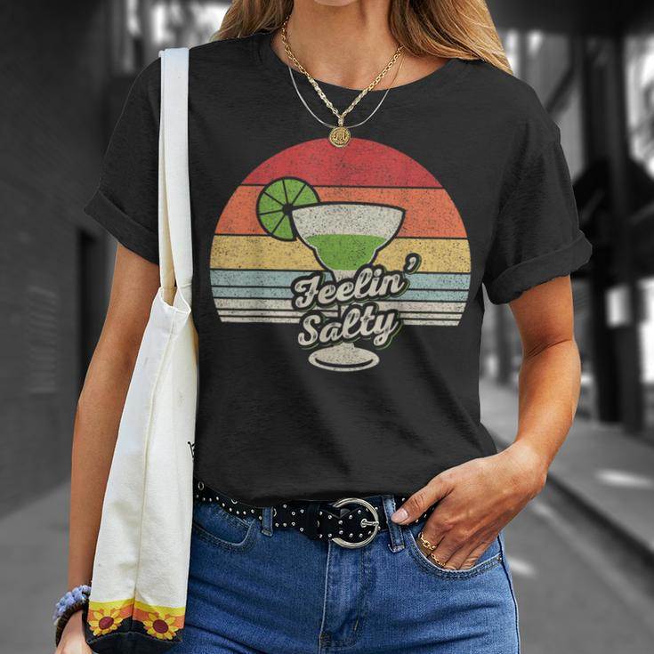 Vintage Retro Feelin Salty Funny Cinco De Mayo Margarita Unisex T-Shirt Gifts for Her