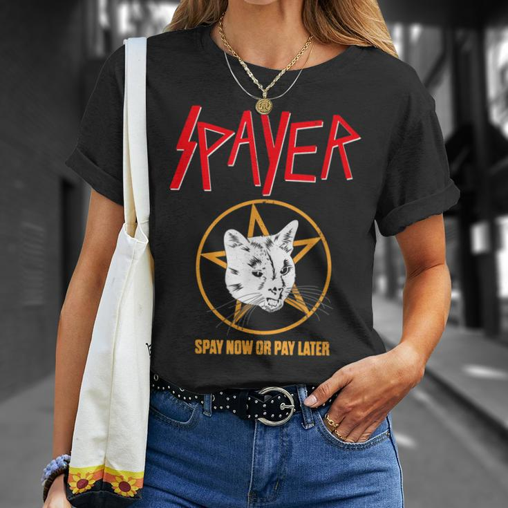 Vintage Rock Spayer Cat Kitten Pun Mom Dad T-Shirt Gifts for Her