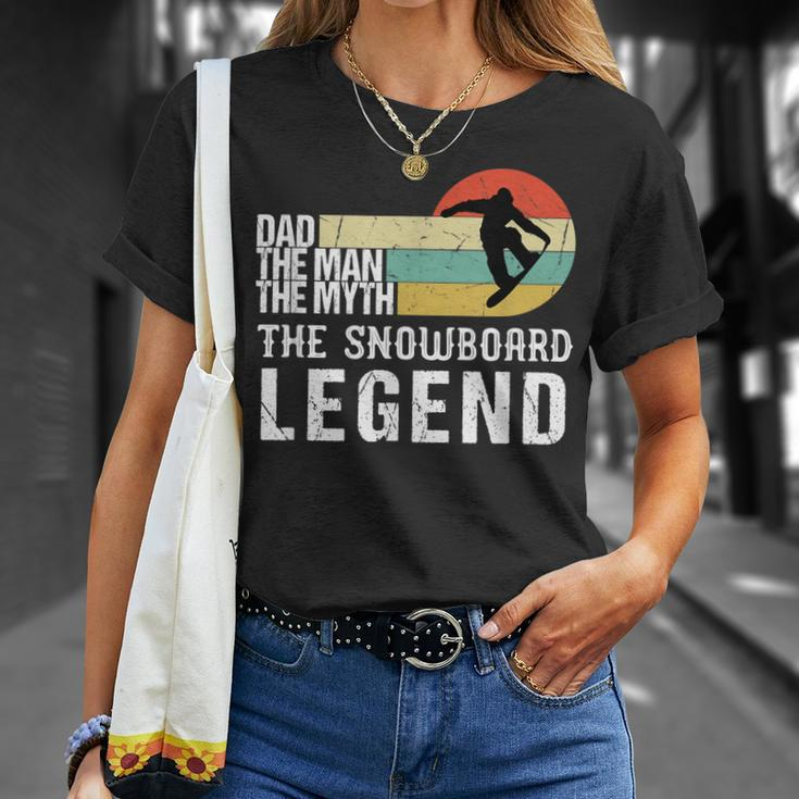 Mens Vintage Snowboard Dad The Man The Myth Snowboard T-Shirt Gifts for Her
