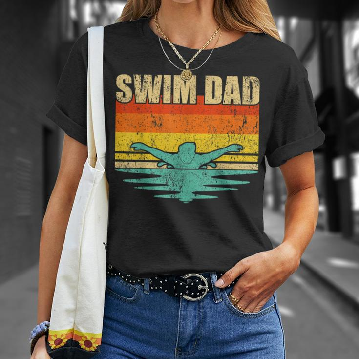 Mens Vintage Style Swimming Lover Swimmer Swim Dad Fathers Day T-Shirt Gifts for Her