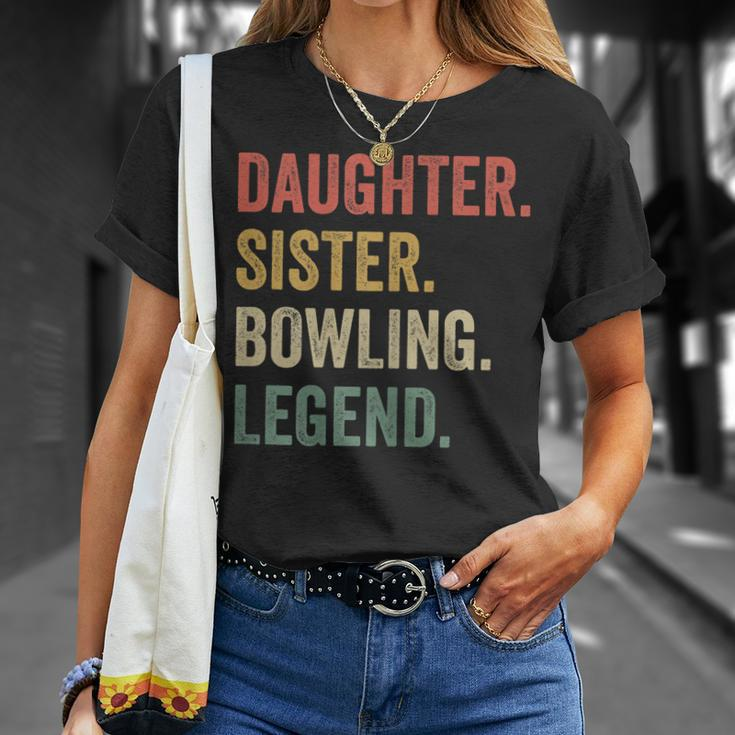 Vintage Tochter & Schwester Bowling Legende T-Shirt für Spielerinnen Geschenke für Sie
