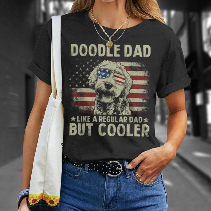 Mens Vintage Usa Flag Goldendoodle Doodle Dad Fathers Day Men T-Shirt Gifts for Her