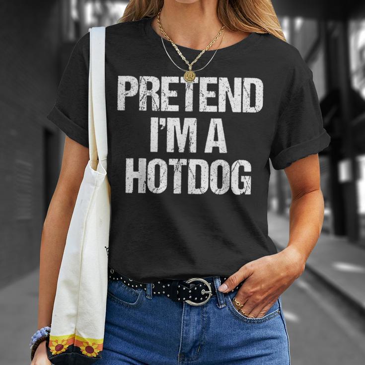 Vorgeben Ich Bin Ein Hotdog Lustig Faul Halloween-Kostüm T-Shirt Geschenke für Sie