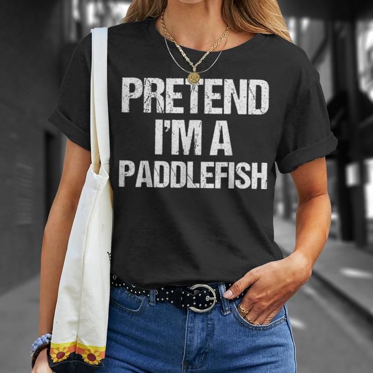 Vorgeben Ich Bin Ein Paddelfisch Lustig Faul Halloween-Kost T-Shirt Geschenke für Sie