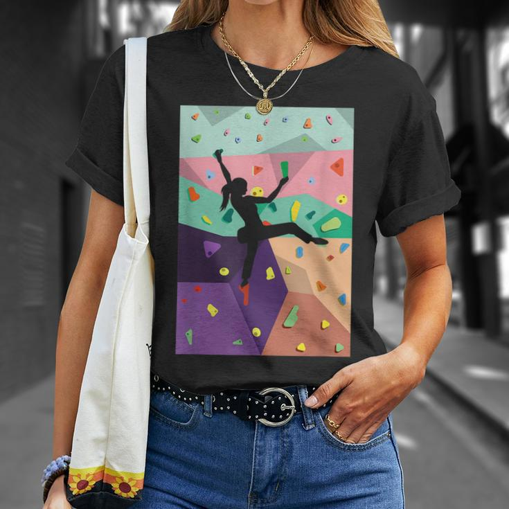 Wall Climbing Indoor Rock Climbers Action Sports Alpinism Unisex T-Shirt Gifts for Her