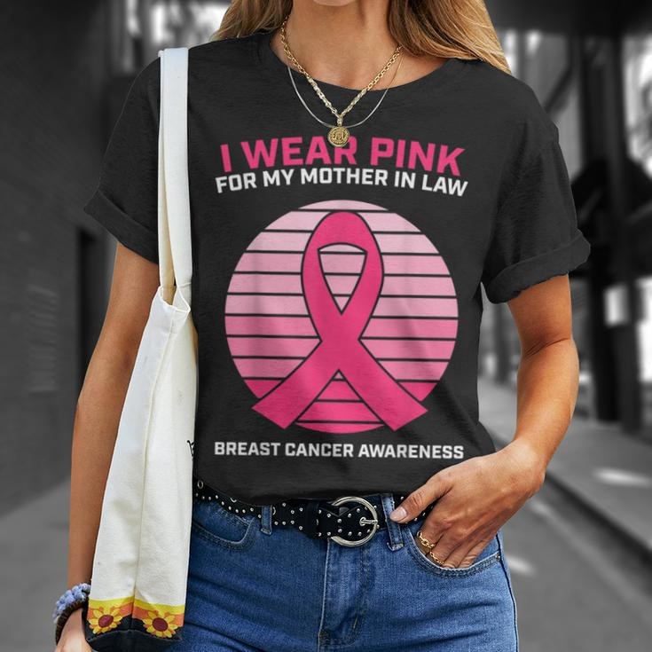 Women Gifts Wear Pink Mother In Law Breast Cancer AwarenessUnisex T-Shirt Gifts for Her