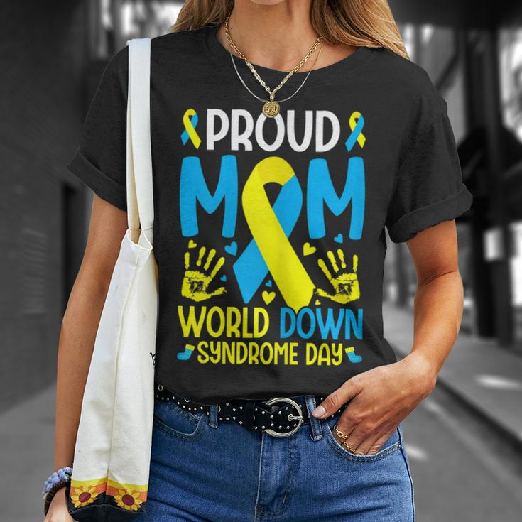 Womens Down Syndrome Mom Ribbon World Down Syndrome Awareness Day Unisex T-Shirt Gifts for Her