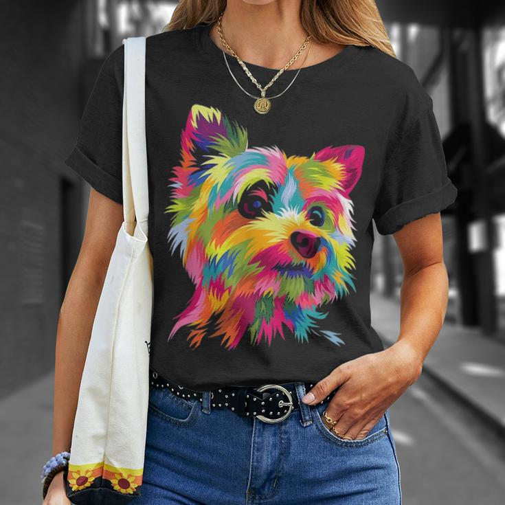 Yorkshire Terrier Funny Yorkie Pop Art Popart Dog Gift Unisex T-Shirt Gifts for Her
