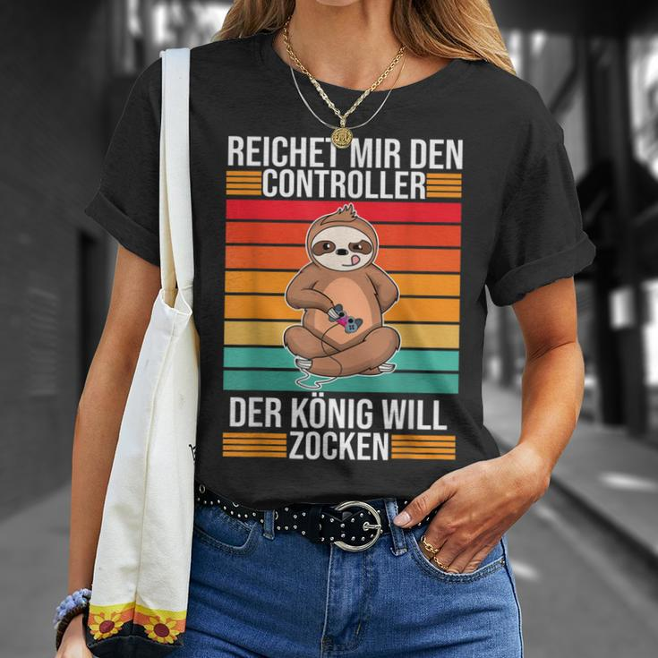 Zocken Reichet Mir Den Controller König Konsole Gamer V3 T-Shirt Geschenke für Sie