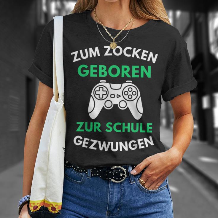 Zum Zocken Geboren Zur Schule Gezwungen Konsole Gaming V2 T-Shirt Geschenke für Sie