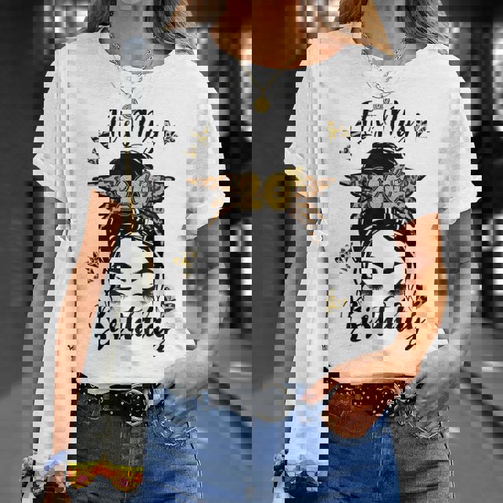20Th Birthday Decorations Girl Messy Bun 20 Years Old Bday Unisex T-Shirt Gifts for Her