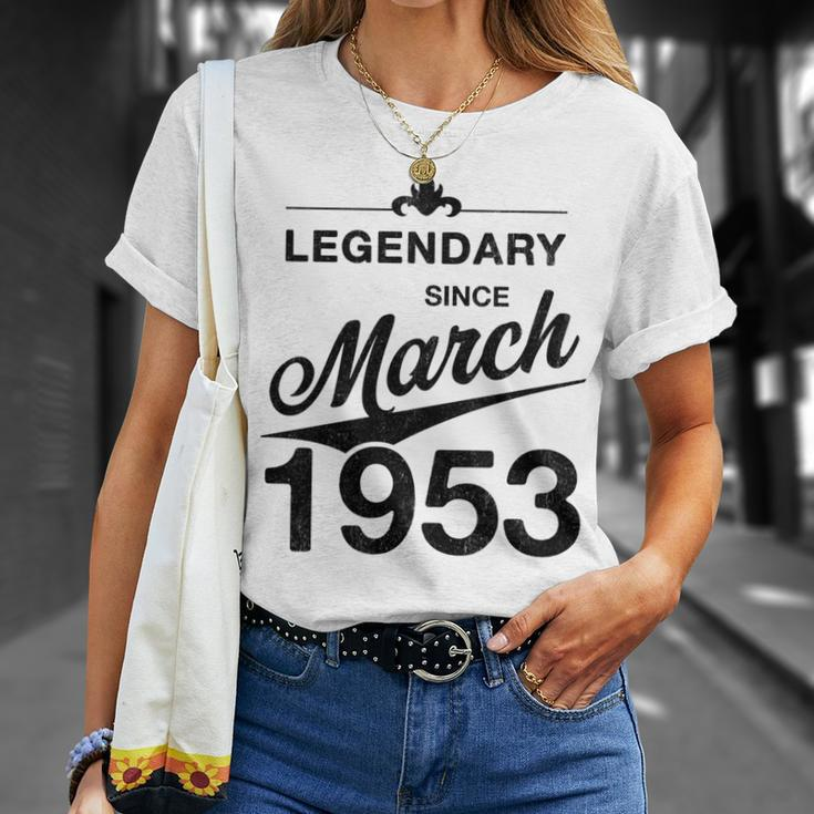 70 Geburtstag 70 Jahre Alt Legendär Seit März 1953 V2 T-Shirt Geschenke für Sie