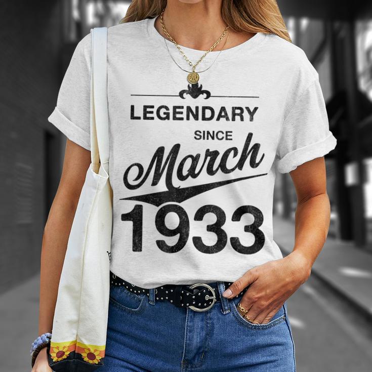 90 Geburtstag 90 Jahre Alt Legendär Seit März 1933 V2 T-Shirt Geschenke für Sie