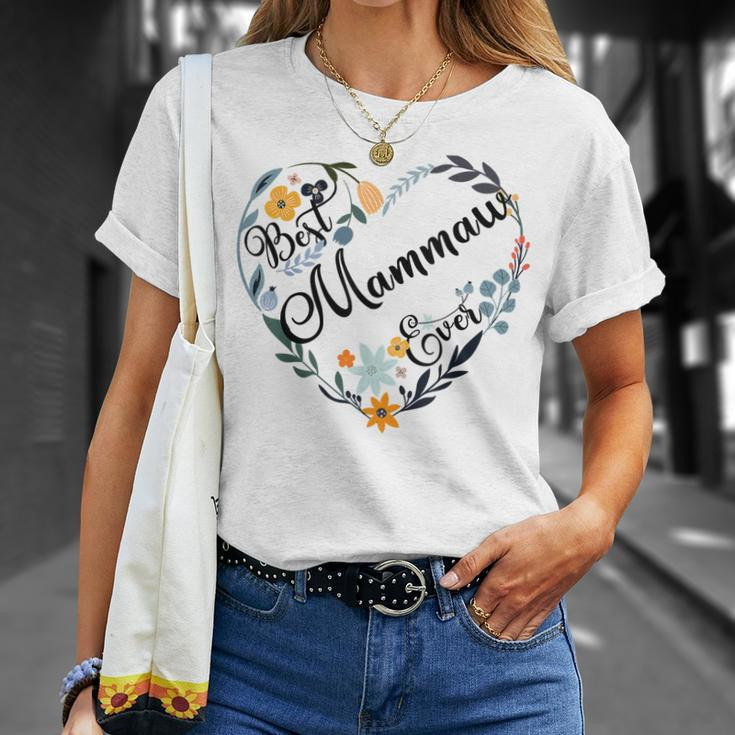 Best Mammaw Ever Heart Flower Blessed Grandma Mothers Day Unisex T-Shirt Gifts for Her