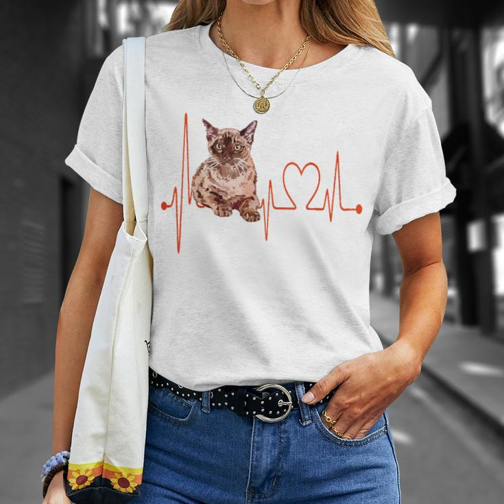Birmanische Katze Herzschlag Ekg Lustig I Love My Cat T-Shirt Geschenke für Sie