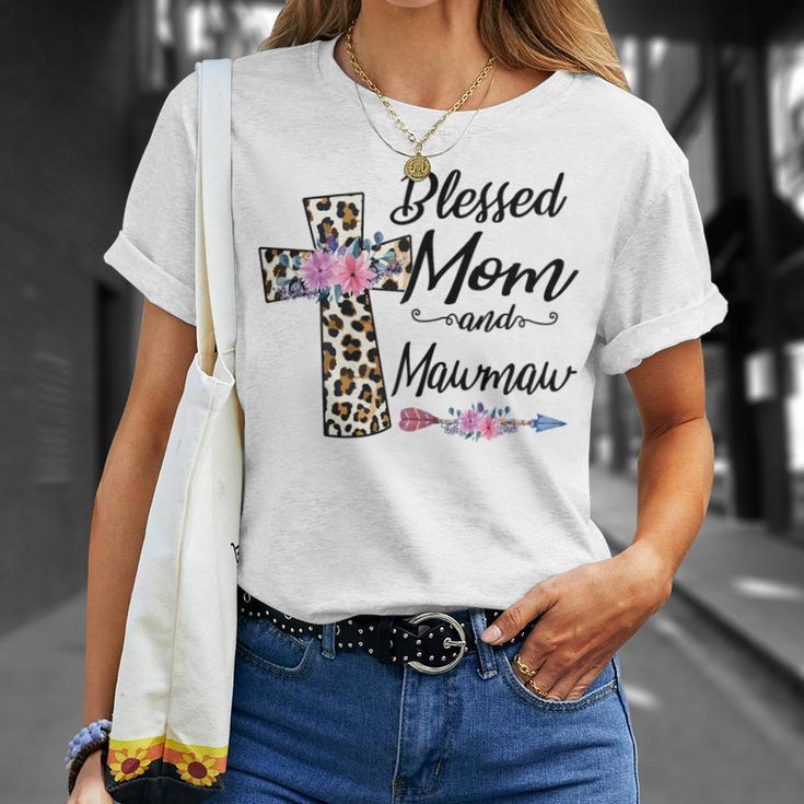 Blessed To Be Called Mom And Mawmaw Floral Mothers Day Gift For Womens Unisex T-Shirt Gifts for Her