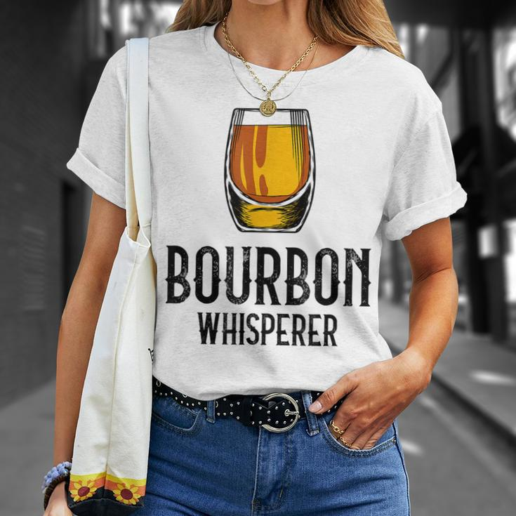 Bourbon Whisperer Witty Alcohol Humor Drinking Saying Unisex T-Shirt Gifts for Her
