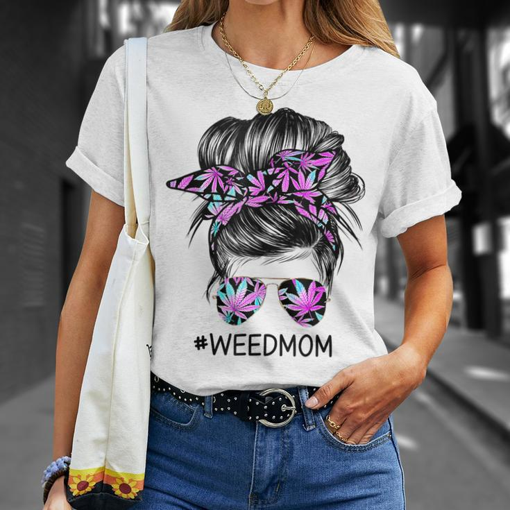 Classy Mom Life With Leopard Mom Marijuana Weed Lover Unisex T-Shirt Gifts for Her