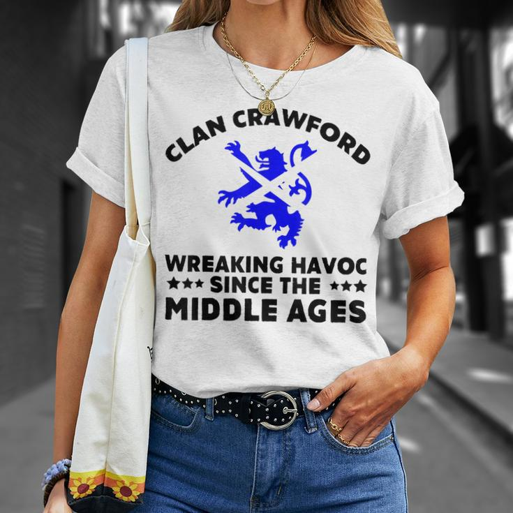 Crawford Scottish Kilt Family Clan Scotland Name T-shirt Gifts for Her