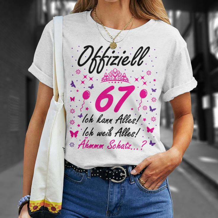 Damen 67 Geburtstag Lustig Offiziell 67 Ich Kann AllesSchatz T-Shirt Geschenke für Sie