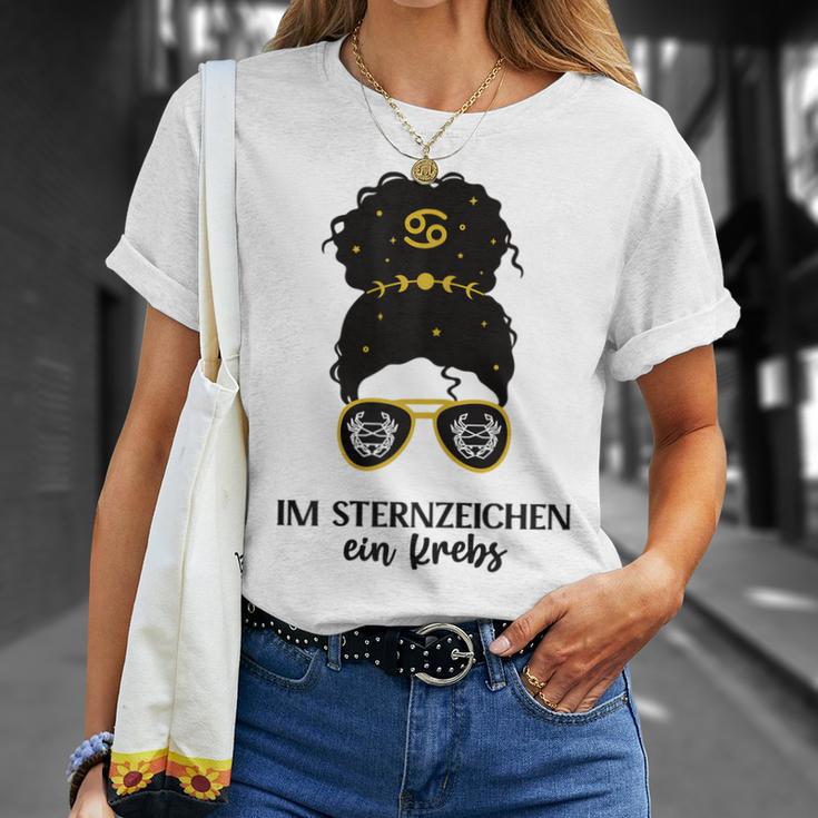 Damen Krebs Zodiac T-Shirt, Sternzeichen Geburtstag Design Geschenke für Sie