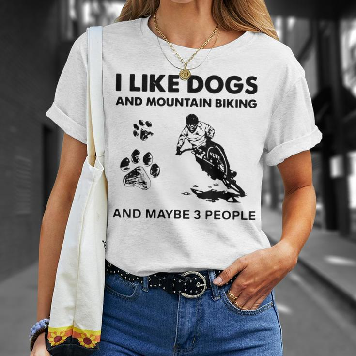 I Like Dogs And Mountain Biking And Maybe 3 People V2T-shirt Gifts for Her