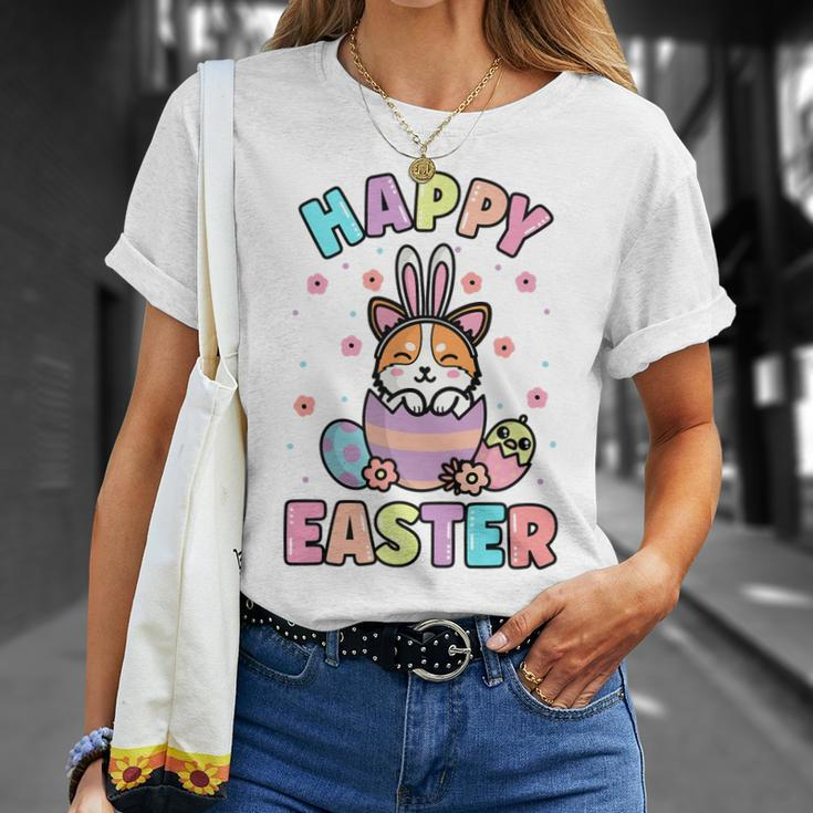 Easter Kawaii Bunny Corgi Dog Cute Spring Egg Hunting Kids Unisex T-Shirt Gifts for Her
