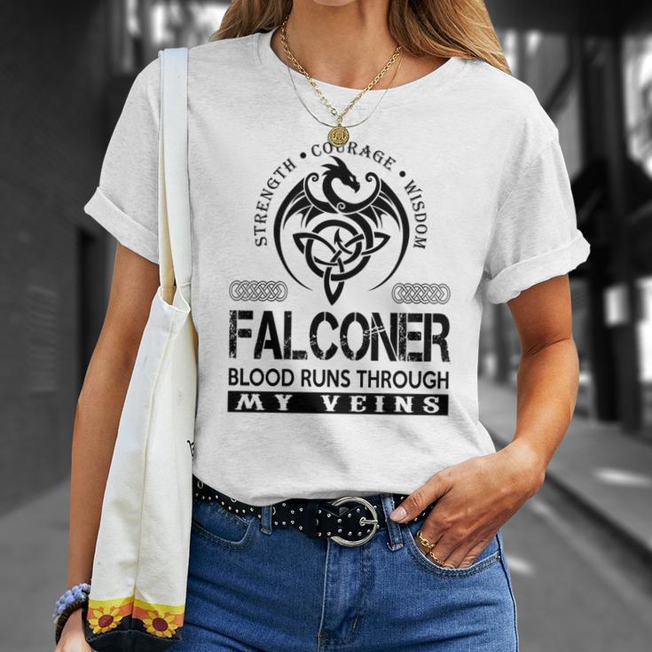 Falconer Blood Runs Through My Veins Unisex T-Shirt Gifts for Her