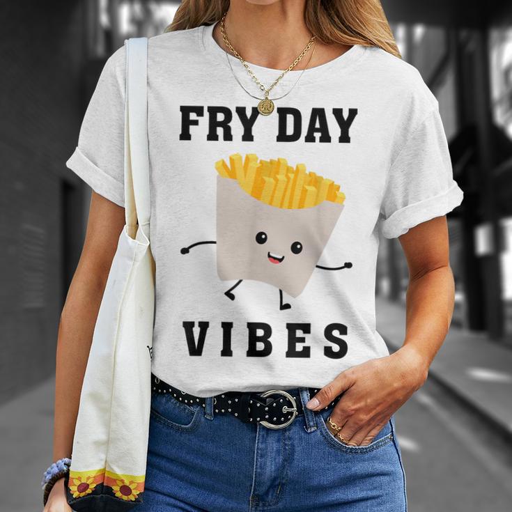 Fry Day Vibes Funny French Fries Kid Unisex T-Shirt | Mazezy