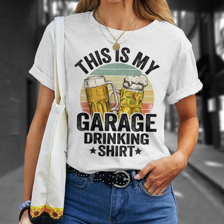Garage Drinker Dad Vintage Beer This Is My Garage Drinking T-Shirt Gifts for Her