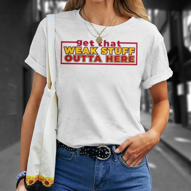 Get That Weak Stuff Outta Here Cleveland Basketball Unisex T-Shirt Gifts for Her