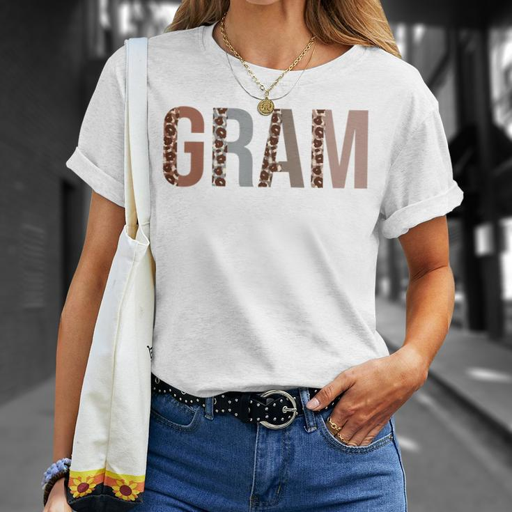 Gram Leopard Print Mom Cute Mothers Day Funny Grandma Unisex T-Shirt Gifts for Her