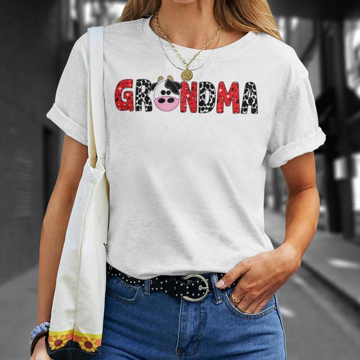 Grandma Of The Birthday For Boy Cow Farm Birthday Cow Nana Gift For Womens Unisex T-Shirt Gifts for Her