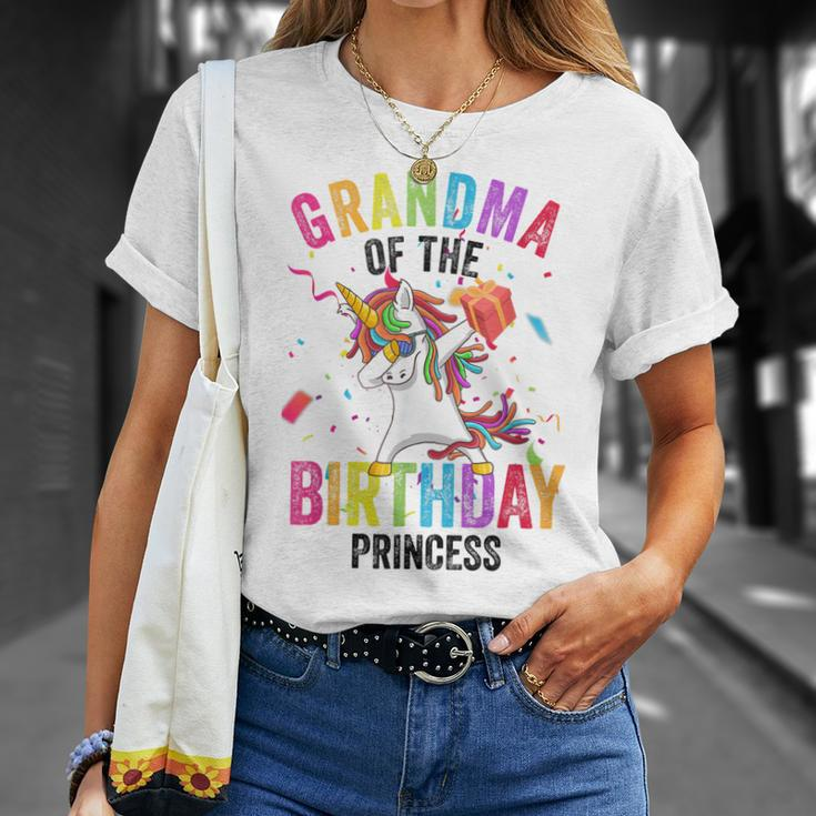 Grandma Of The Birthday Princess Gift Dabbing Unicorn Girl Unisex T-Shirt Gifts for Her