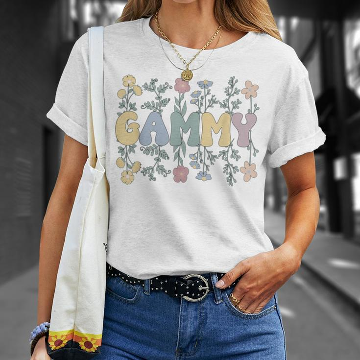 Groovy Gammy Grandmother Flowers Gammy Grandma Unisex T-Shirt Gifts for Her