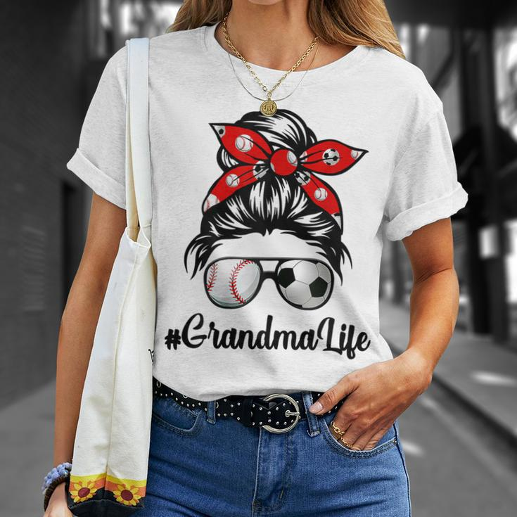 Hair Bun Classy Grandma Life Soccer Messy Bun Baseball Gift For Womens Unisex T-Shirt Gifts for Her