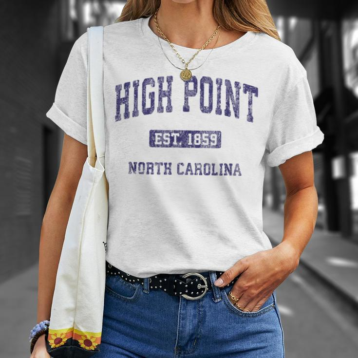 High Point North Carolina Nc Vintage Athletic Sports Design Unisex T-Shirt Gifts for Her