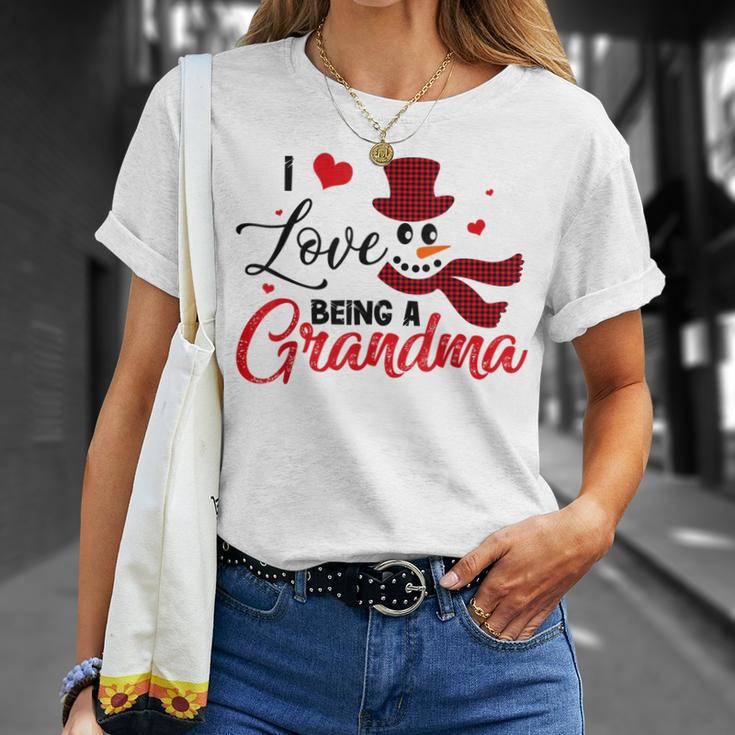 I Love Being A Grandma Snowman Christmas Pajama Funny Gifts Unisex T-Shirt Gifts for Her