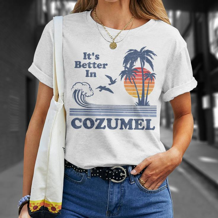 Its Better In Cozumel Mexico Vintage Beach Retro 80S 70S T-shirt Gifts for Her