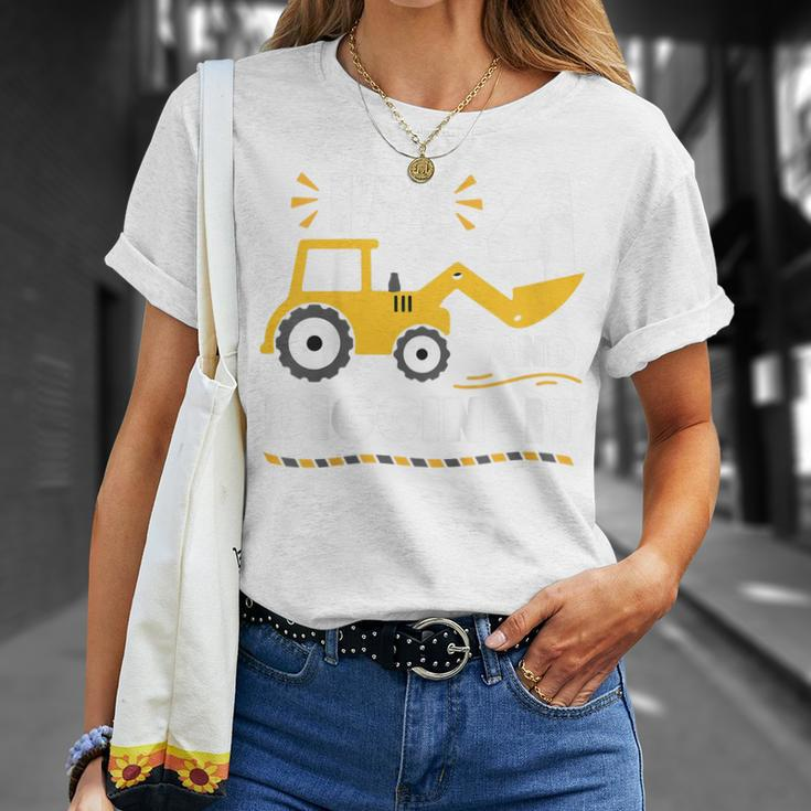Kids Construction Excavator 4 Years Old 4Th Birthday Boy Toddler Unisex T-Shirt Gifts for Her