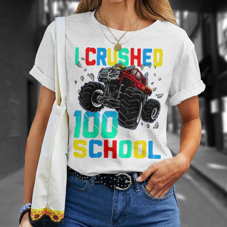 Kids I Crushed 100 Days Of School Monster Truck 100Th Day Boys T-Shirt Gifts for Her