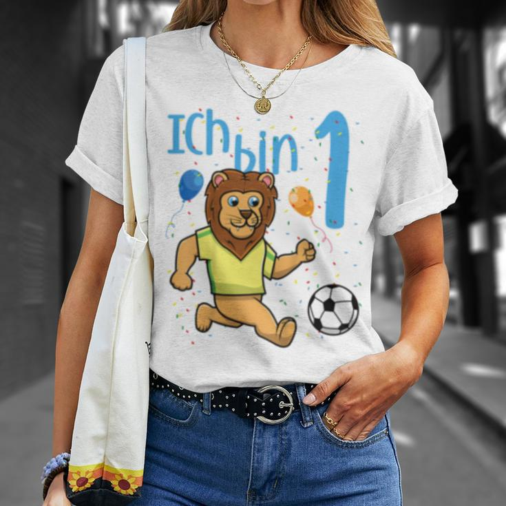 Kinder Erster 1 Geburtstag Fußball Löwe Ich Bin Eins 1 Jahr T-Shirt Geschenke für Sie